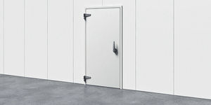 puertas industriales abatibles / de acero inoxidable / con aislamiento térmico / para cámaras frigoríficas