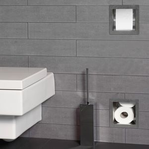 dispensador de papel higiénico empotrable / de acero inoxidable / para el sector servicios