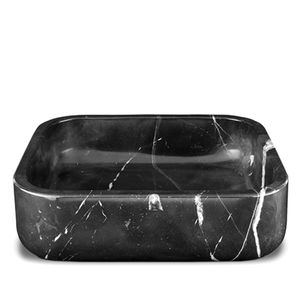 lavabo sobre encimera / rectangular / de mármol / moderno