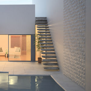 baldosa de exterior / de pared / de gres porcelánico / con motivos geométricos
