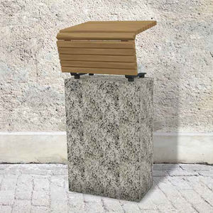 banco público / moderno / de madera / de acero