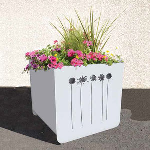 jardinera de acero / cuadrada / moderna / para espacio público