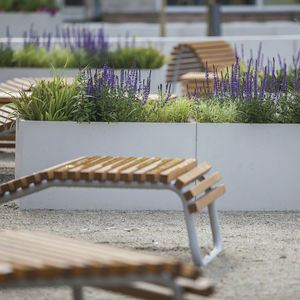 jardinera de hormigón / rectangular / moderna / para espacio público