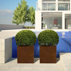 jardinera de acero COR-TEN® / de fibra de vidrio / cuadrada / moderna