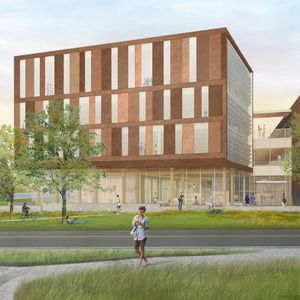 edificio prefabricado / para edificio público / de madera / de hormigón