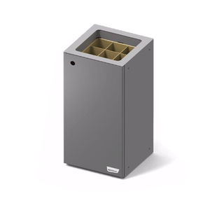 cubo de basura público / de acero galvanizado / para el sector servicios / moderno