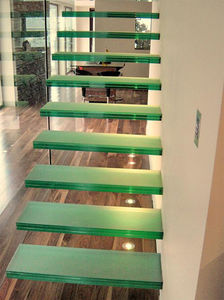 panel de vidrio para escalones / para edificio / de baja emisividad / laminado