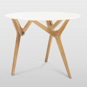 mesa moderna / de roble / redonda / modular