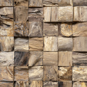 revestimiento de pared de teca / para uso residencial / texturado / aspecto aplacado