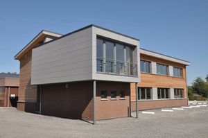 edificio prefabricado / de madera / para oficina / moderno