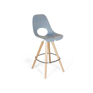 silla de bar moderna / con reposapiés / patín / de madera