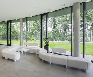 banqueta modular / moderna / de cuero / de tejido