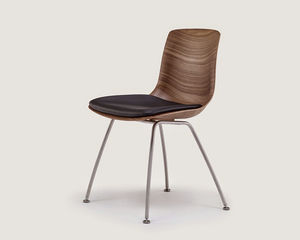 silla moderna / de roble / de nogal / de acero inoxidable