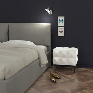 mesilla de noche de diseño original / de MDF lacado / rectangular / contract