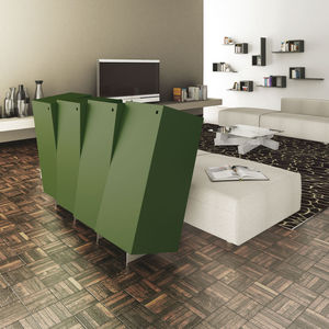 aparador de diseño original / de metal / de MDF lacado / con estantes