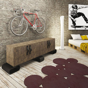 aparador de diseño original / de madera / con estantes / negro