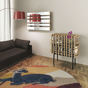 aparador de diseño original / de roble / de vidrio / con estantes