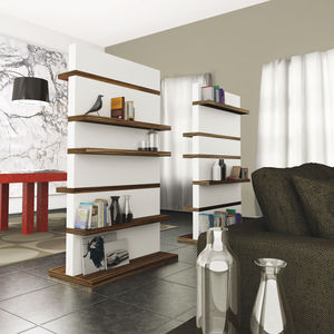 estantería moderna / de madera / de MDF lacado / para oficina