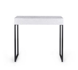 consola moderna / de madera lacada brillante / de metal / rectangular