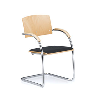 silla de conferencia apilable / tapizada / con reposabrazos / cantilever