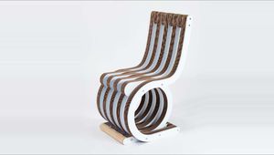 silla de diseño original / de wengué / de nogal / de cartón