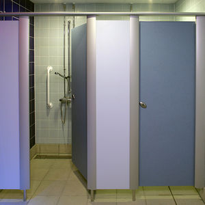 cabina de ducha de acero inoxidable / de aluminio / laminada / para uso profesional