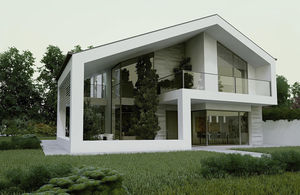 casa prefabricada / moderna / con armazón de madera / de madera
