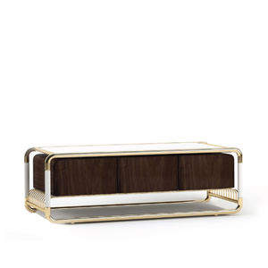 mueble de televisión moderno / lowboards / para habitación de hotel / de níquel