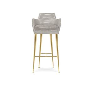 silla de bar moderna / con reposapiés / con reposabrazos / tapizada