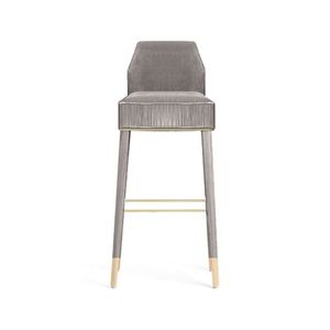 silla de bar moderna / tapizada / con reposapiés / de terciopelo
