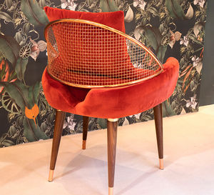 silla de comedor moderna / tapizada / a medida / con cojín amovible
