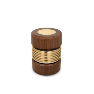mesita auxiliar moderna / de latón pulido / de latón cepillado / de madera maciza