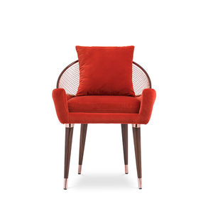 silla de comedor moderna / tapizada / a medida / con cojín amovible