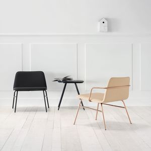 sillón de diseño escandinavo / de tejido / de metal / blanco