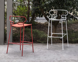 silla de bar moderna / de poliuretano / de metal / de exterior