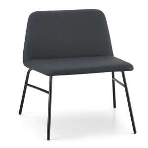 sillón de diseño escandinavo / de tejido / de metal / blanco