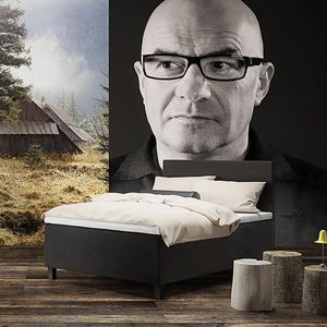 cama estándar / de matrimonio / moderna / tapizada