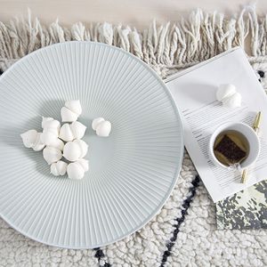 plato de cena / redondo / de cerámica / blanco