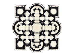alfombra moderna / con motivos / de lana / rectangular