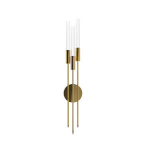 aplique moderno / para salón / de latón chapado en oro / de cristal