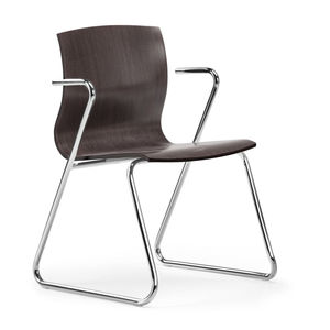 silla moderna / con reposabrazos / tapizada / apilable