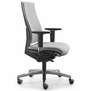sillón de oficina moderno / de tejido / con ruedas / con reposabrazos