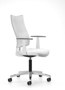 sillón de oficina moderno / de metal / de tejido / con ruedas
