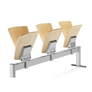 hileras de sillas de metal / de haya / de MDF / 3 plazas