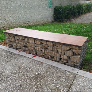 banco público / de jardín / moderno / de piedra