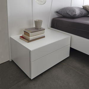 mesilla de noche moderna / de MDF lacado / rectangular / contract