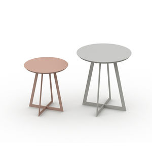 mesa auxiliar / moderna / de metal / de MDF lacado