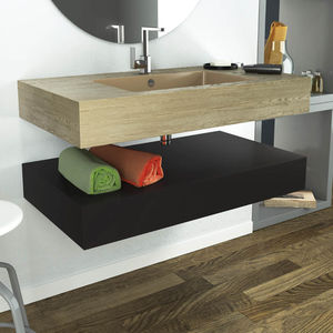 mueble de baño moderno / de madera / de pared / con cajón