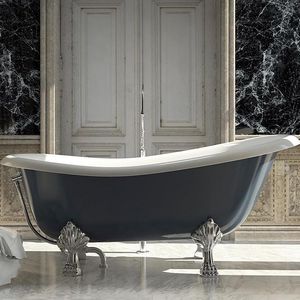 bañera con patas / ovalada / de material compuesto / de metal