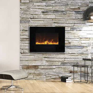chimenea eléctrica / moderna / hogar cerrado / de pared